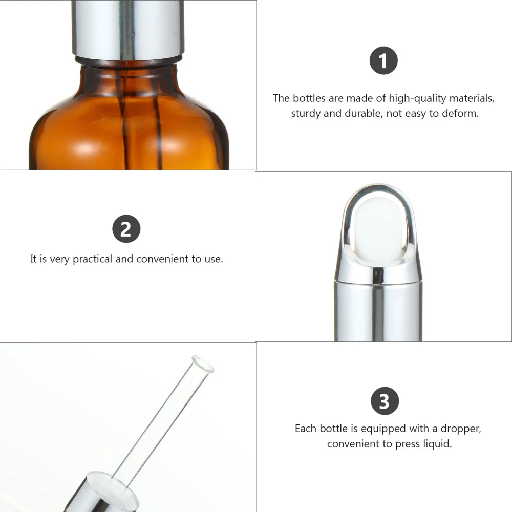 

10pcs 50ml Travel Cosmetic Aromatherapy Containers Dropper Glass Empty Bottles