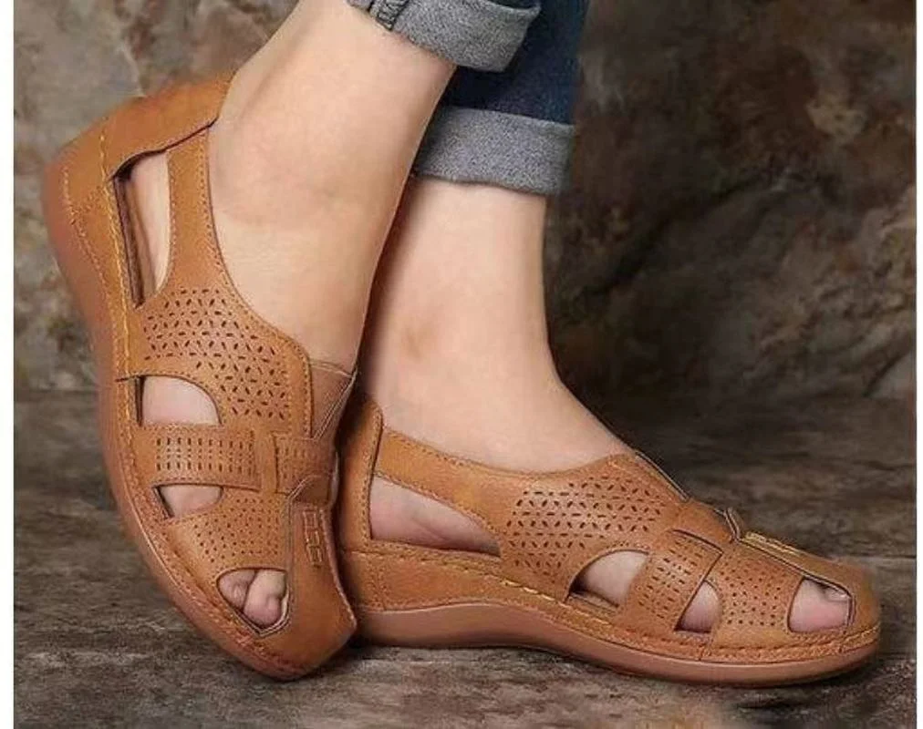 

leather low heels soft vintage summer sandals shoes woman women plus size gladiator sandalias