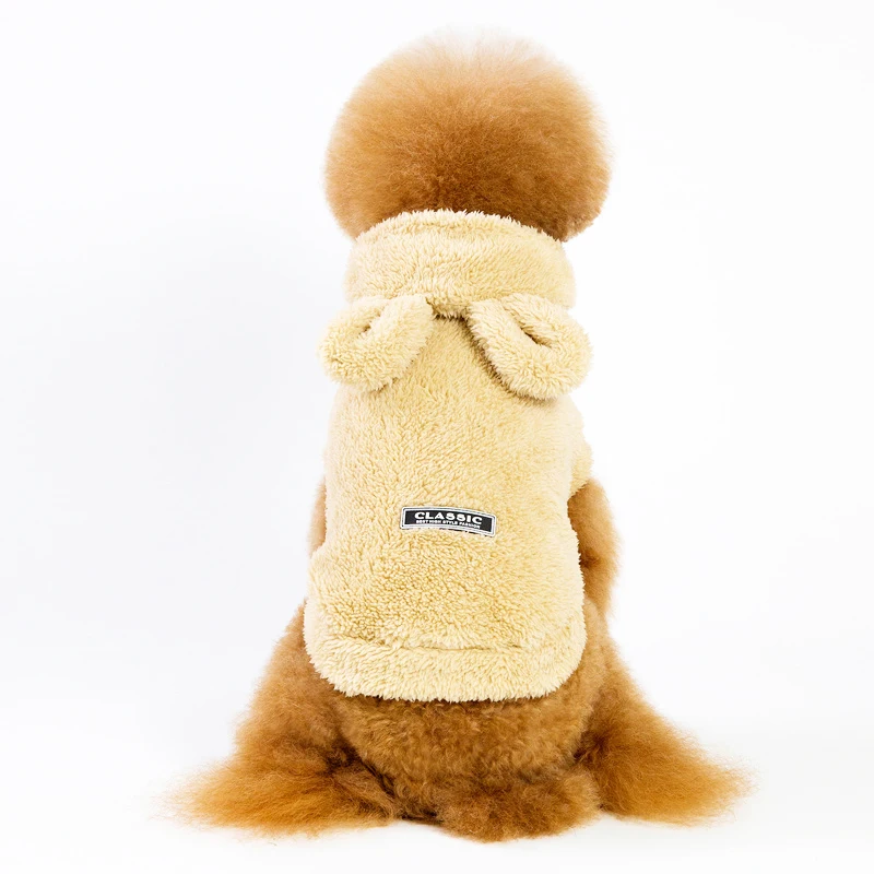 brown Warm Cat Clothes Winter Pet Puppy Kitten Coat Jacket For Dogs Cats Chihuahua Yorkshire Clothing Costume S-2XL - Цвет: brown