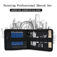 professional art set 32 pcs drawing sketching set with sketch graphite charcoal pencils bag eraser art kit for student artist