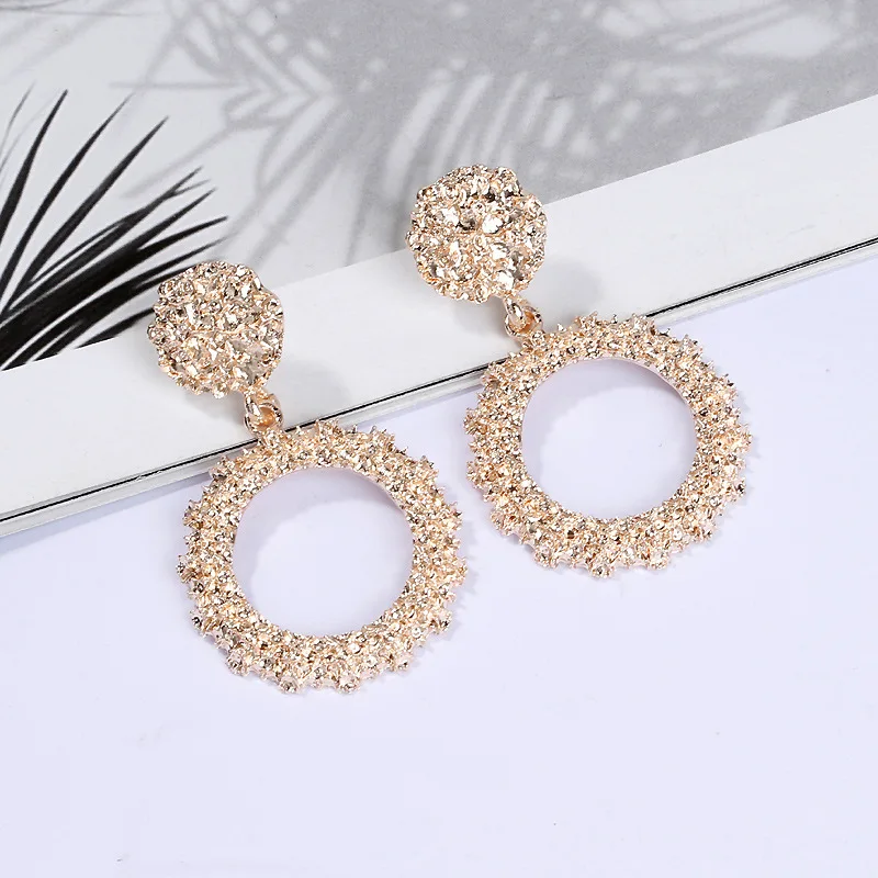 Винтажные висячие серьги с геометрическим рисунком для женщин большие