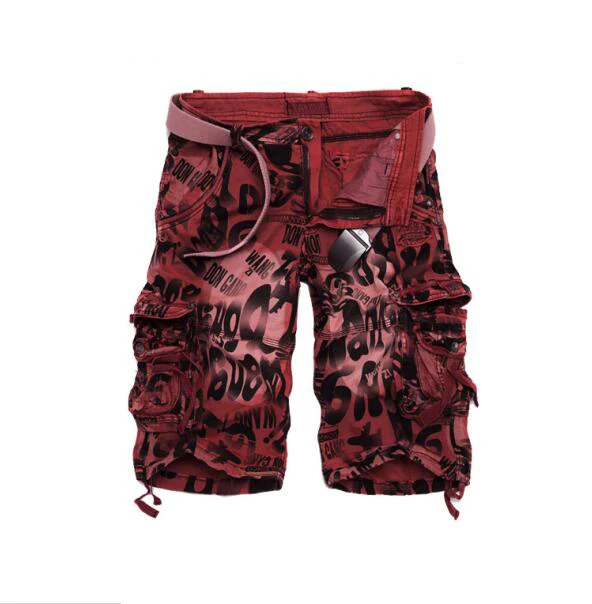 

Camouflage Shorts Mens Military Style Casual Shorts Men's Summer Beach Shorts New Fashion Streetwear No Belt