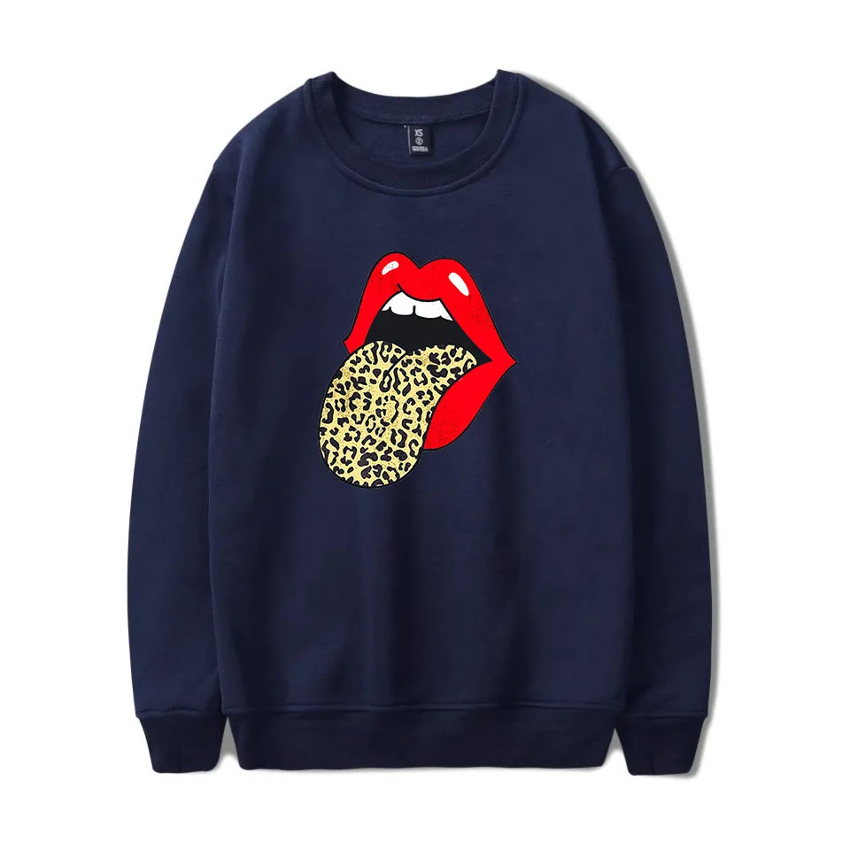 

Sexy Lip Pullovers Streetwear Fashion Sweatshirts Men Women Autumn Pullovers Long Sleeve Round Neck Tops Lips Leopard Hoodies