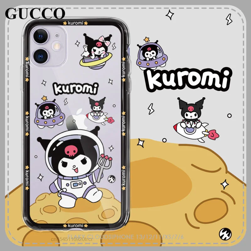 

Sanrio Kawaii Cartoon Kuromi coque iphone Case For iPhone 13 11 12 Pro Max 7 8 Plus Xs X XR Se 6s Mini Case Soft Back Cover girl