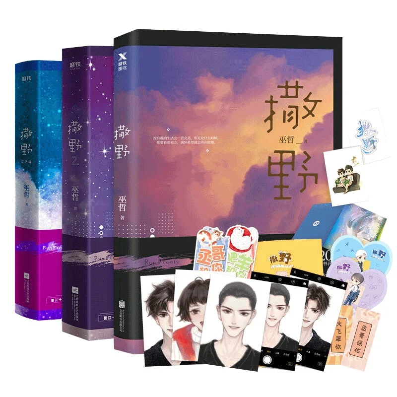 

New Sa Ye Chinese Novel Book Vol.1-3 Run Freely Youth Literature Adult Love Network Novels Fiction Book