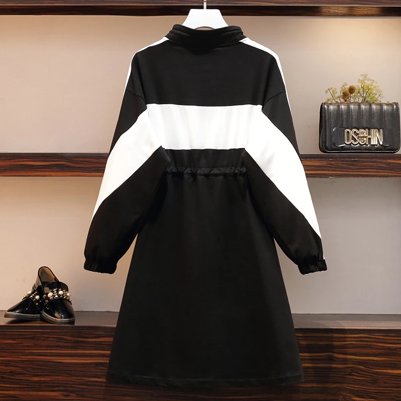 Женский Повседневный свитер спортивное платье осень 2020 выше размера d длинный