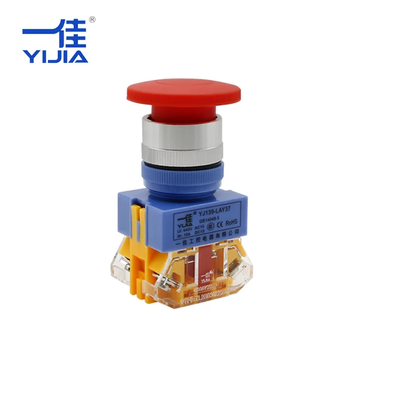 Гриб 40 мм колпачок переключатель самосброса/самоблокирующийся круглый 1NO / 1NC