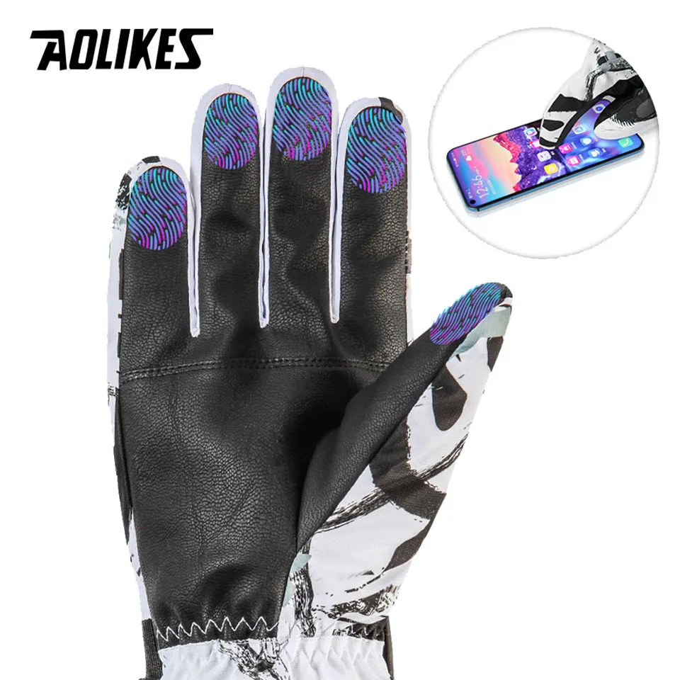 Теплые лыжные перчатки AOLIKES для мужчин и женщин Зимние флисовые