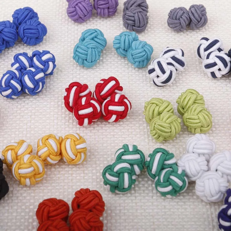 Linbaiway Новинка шелковые запонки узлы ручной работы эластичная двойная веревка