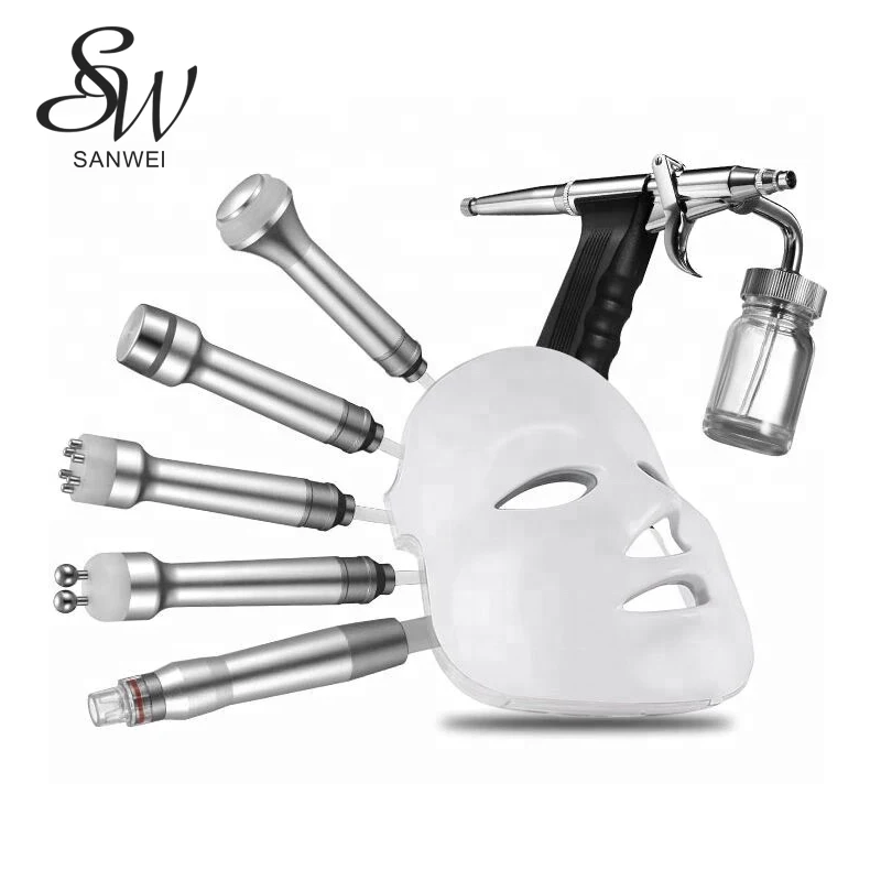 

8 in 1 High-frequency Small Bubble Oxygen Machine Skin Care Injection Spray BIO Miniature Massage Microdermabrasion Machine