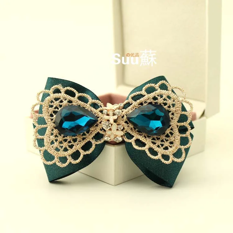 

Princess sweet lolita hairpin handmade original hair accessoriy British lady Christmas snowflake plaid bow clip women A115