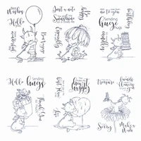 46 inch cute dragon stamp set from me to you cake flowers balloon present clear stamp for diy scrapbooking cards crafts 2021