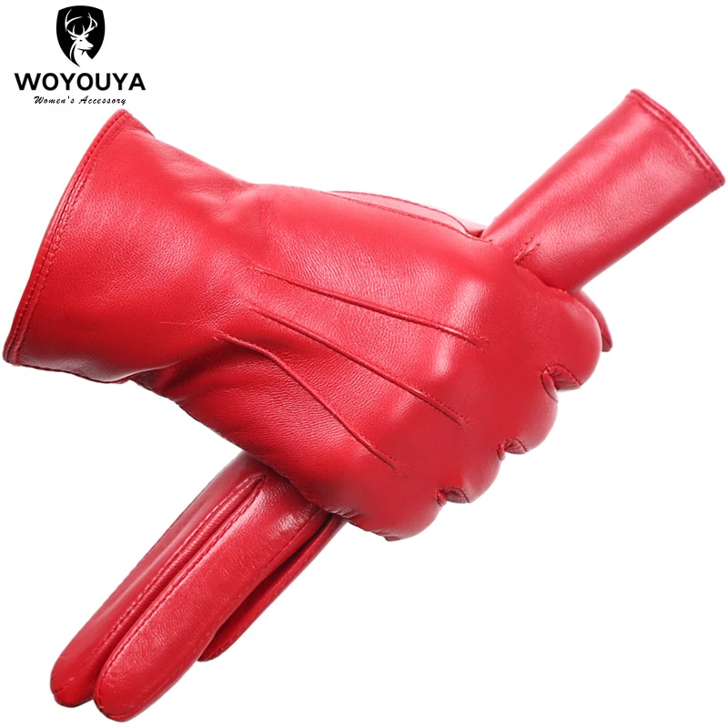 Fashion multicolor sheepskin women's gloves,Driving warm women's leather gloves,soft Comfortable women's winter gloves-GX154