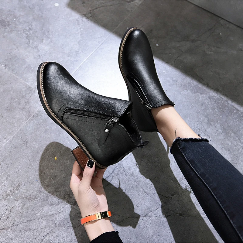 

2020 New Fashion Women Boots Classic Zipper Snow Ankle Boots Winter Suede Warm Fur Plush Women Autumn Winter Boots Shoes 35-40