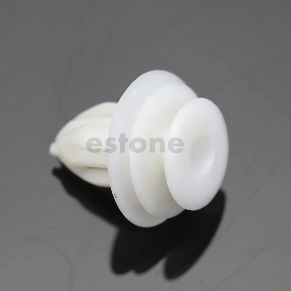 

New 10pcs Nylon Trim Board Panel Retainer Clips Rivet Fasteners White for Toyota