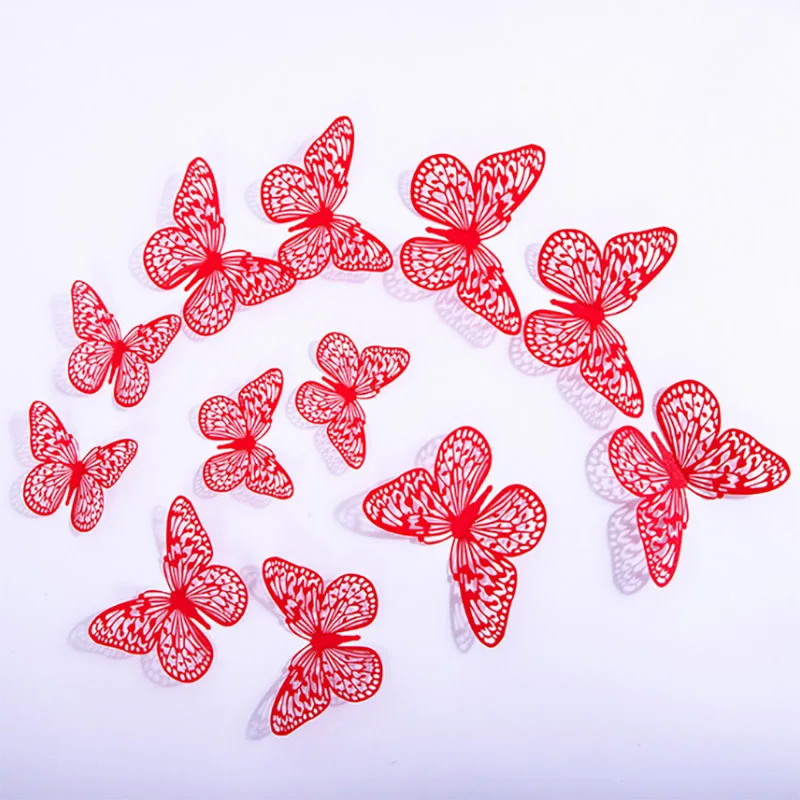 

24pcs Butterfly Sticker 3D Hollow Out DIY Butterflies Wall Sticker Kids Room Wall Decals Wedding Valentines Sticker Home Decor
