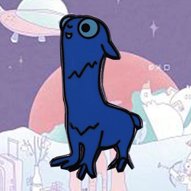 

Mooncalf Brooch blue animal Enamel Pin cute ddemon Badge kawaii kids adults gift jeans bags decor