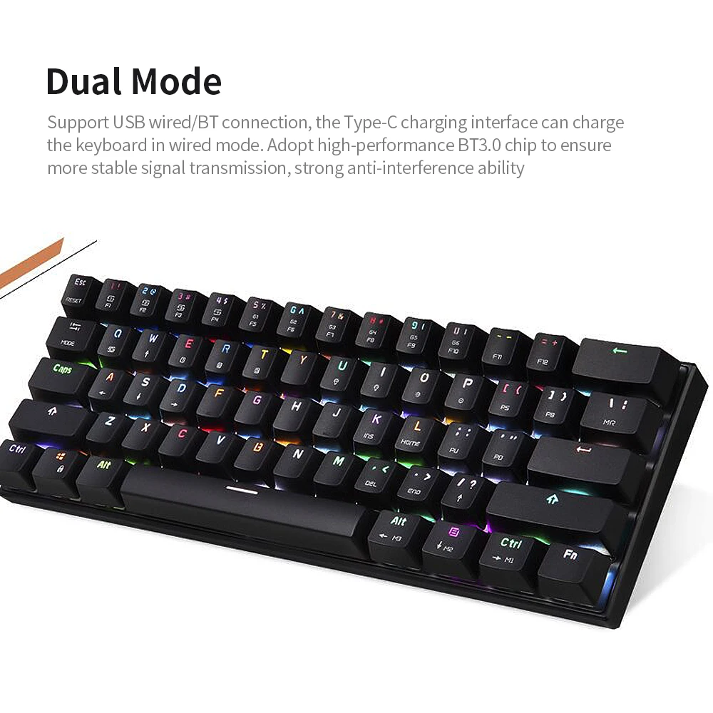 Проводная игровая клавиатура Motospeed CK62 с RGB подсветкой 61 клавиша|Клавиатуры| |