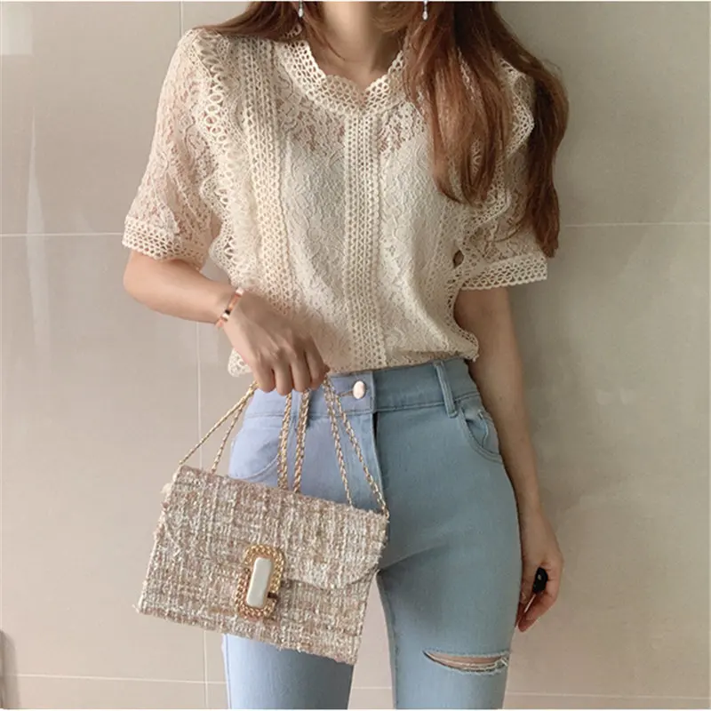 Женские универсальные облегающие Топы в стиле High Street свободные кружевные