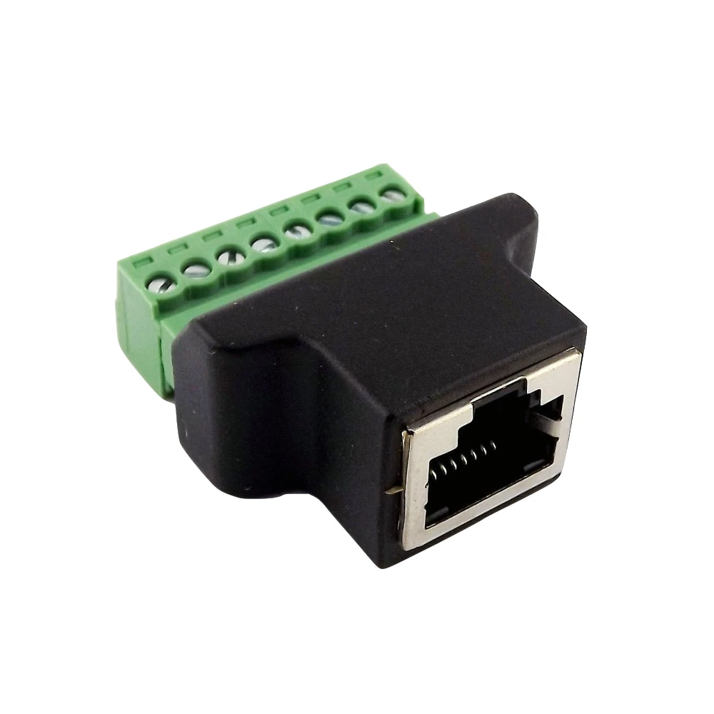 1 шт. Ethernet RJ45 8P8C CAT Female to AV винтовой терминал 8 Pin ADSL видео Коннектор адаптер