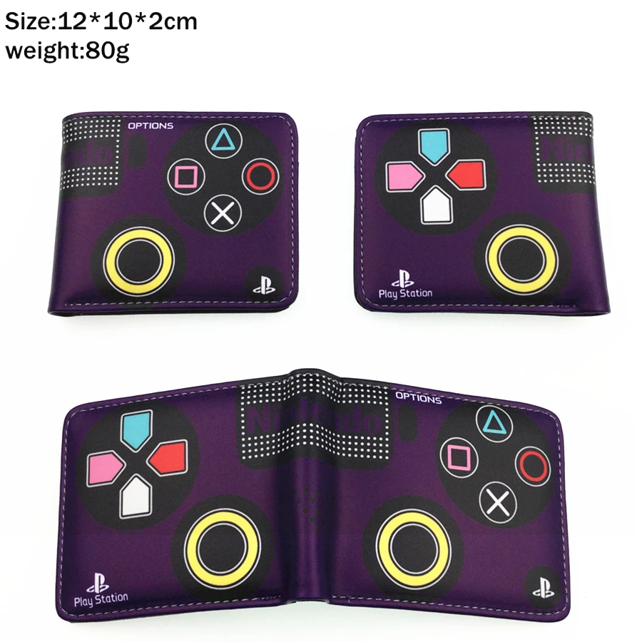 

Game PlayStation NES Controller pu wallet Boy Girl Zip Coin Pocket Short Bifold Photo Card Holder Layer Student Colour Purse