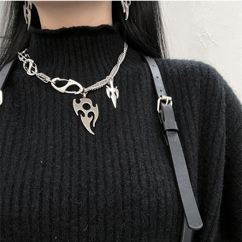 Многослойное женское ожерелье в стиле хип хоп модные цепочки панк колье