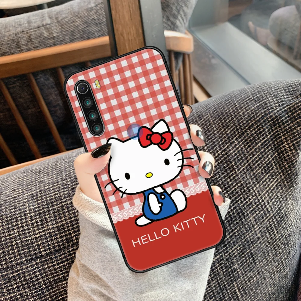 

Cute Halo Cartoon Kittie Cat Phone Case Cover Hull For XIAOMI Redmi 7 7a 8 8a 9 9a NOTE 6 7 8 8t 9 9s Pro Max 4X black Bumper