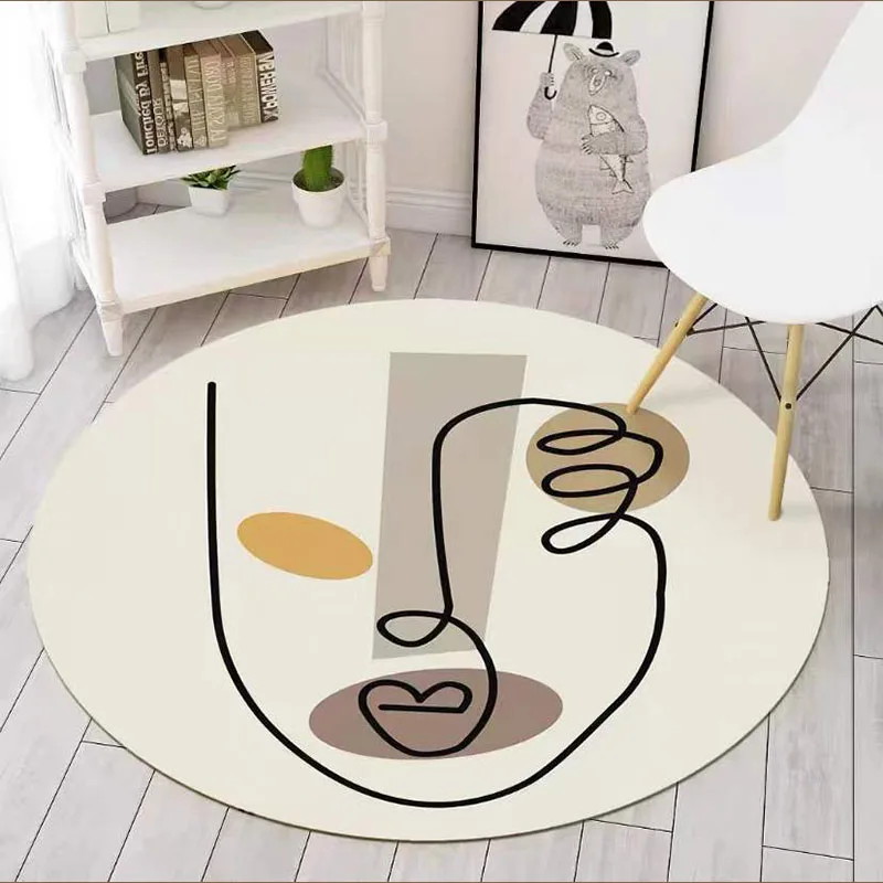 

Rug Circular Plush Cute Creative Girl's Heart Kawaii Bedroom Mat Bed Winter Warm Not Shed Hair Essential Family Tapetes De Sala