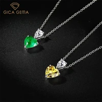 gica gema heart diamond emerald pendant necklace for women real 925 sterling silver green yellow gemstone fine jewelry wholesale