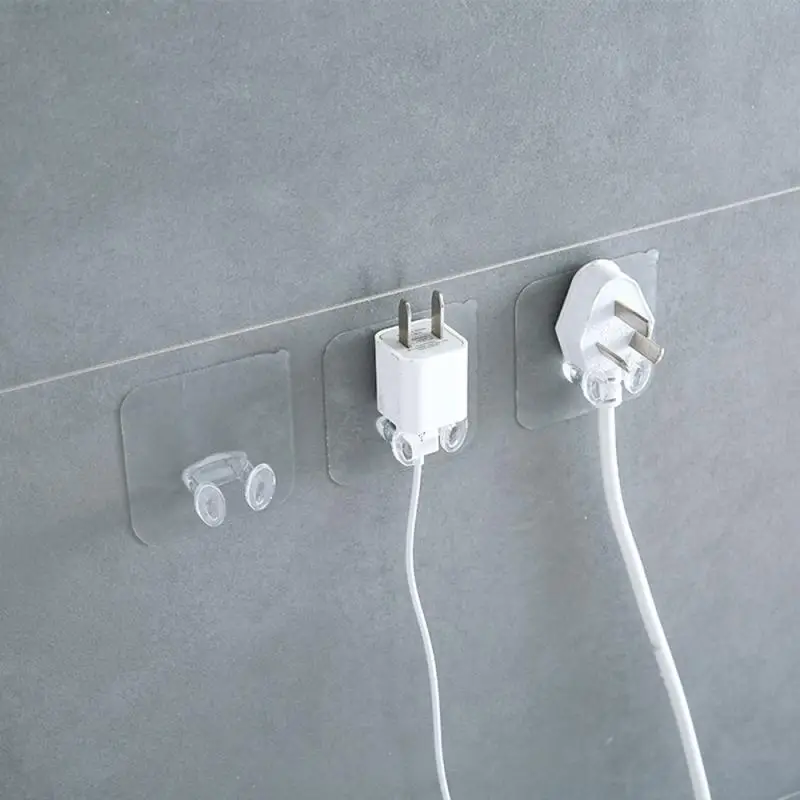 

10PCS Wall Storage Hook Punch-free Power Plug Socket Holder Kitchen Stealth Hook Wall Adhesive Hanger Office Wholesale Price