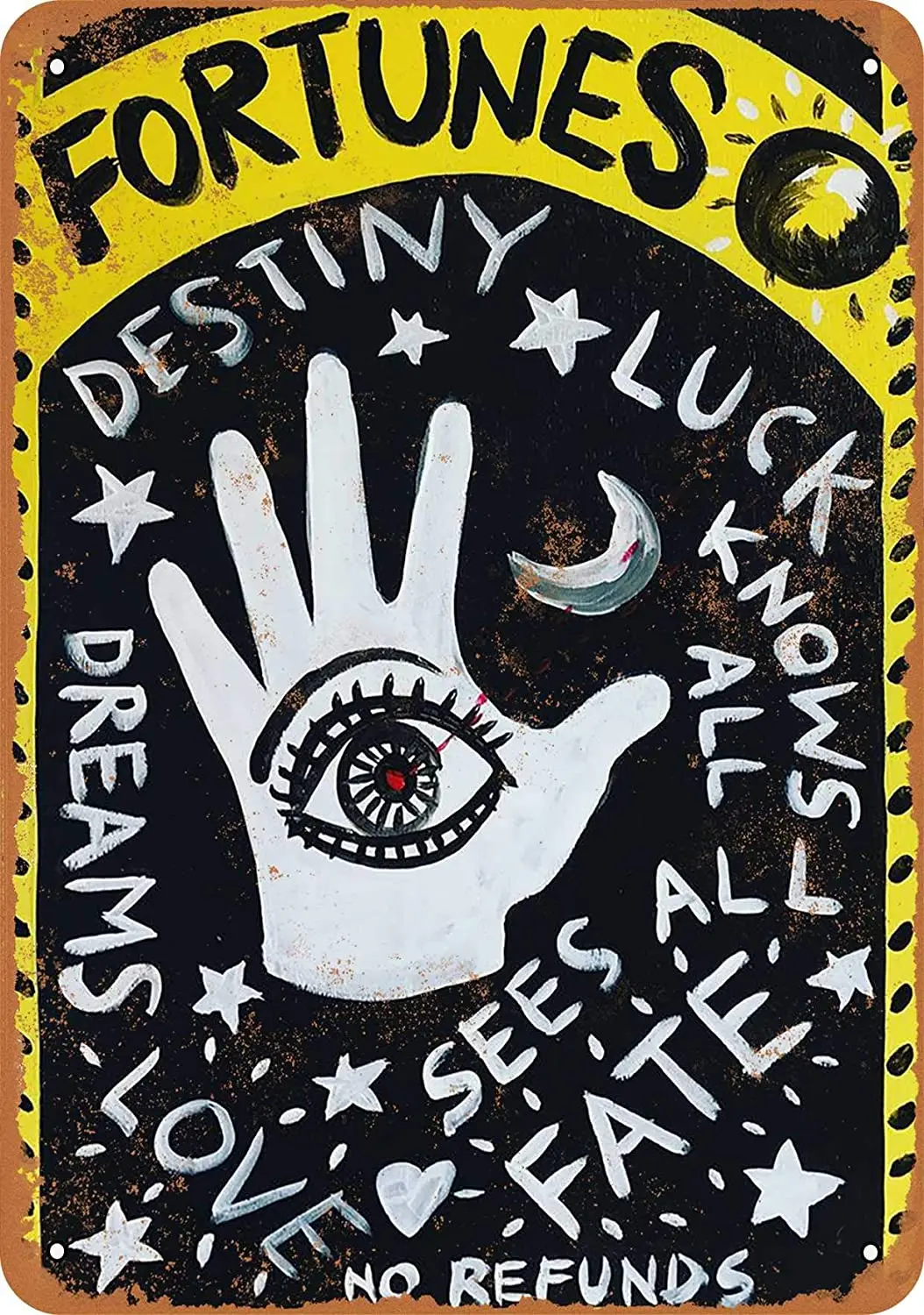 

WallColor 8*12 Metal Sign Psychic Fortunes Destiny Luck Fate Vintage Look