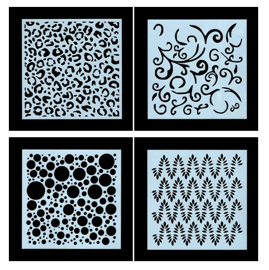 

4PCS Leopard clouds pvc Layering Stencils for DIY Scrapbooking/photo album Decorative Embossing DIY Paper Cards Crafts