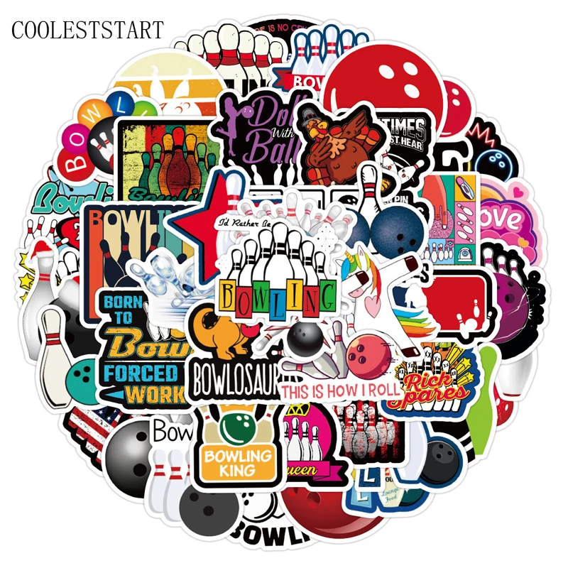 

10/50 шт. Мультяшные Стикеры для боулинга, наклейки для детей, мотоциклов, скейтбордов, телефонов, «сделай сам», дневники, скрапбукинг, наклейк...