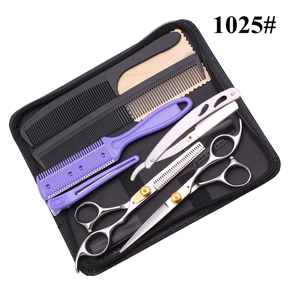 6 &quotНержавеющая гравировка логотипа Парикмахерская филировочные ножницы для