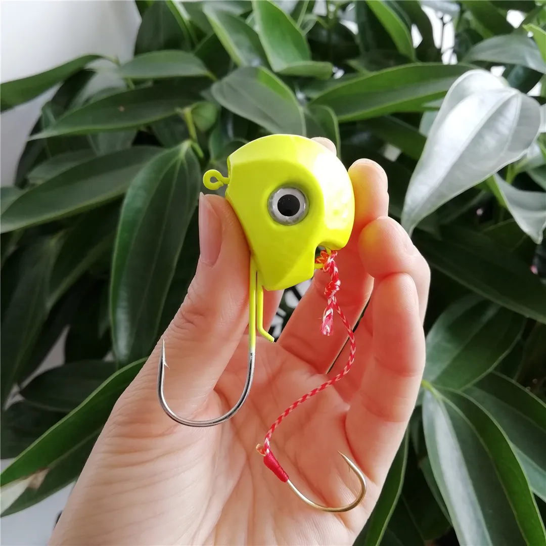 

5pcs 80g 100g Multicolor Lead Jig Head Fishing Hook Soft Lure Hook Jigging Silicone Bait Soft Worm Hook Fishing Tackle