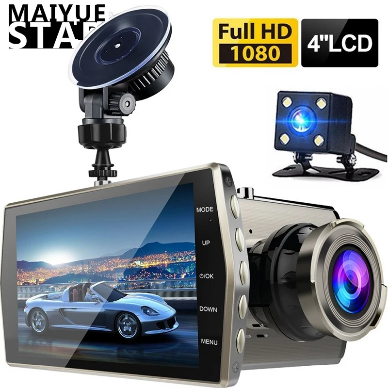 Автомобильный видеорегистратор Maiyue star Full HD 1080p 4 &quotIPS камера на приборной панели с