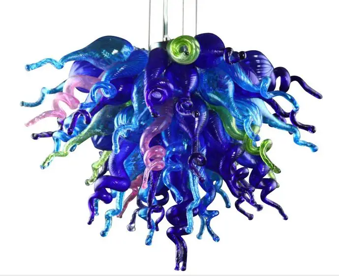 

Home Various Color Hand Blown Glass Chandelier Blue Crystal Chandelier Lights