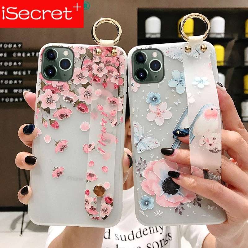 Мягкий чехол UBERAY из ТПУ с ремешком на запястье для iphone 7 8 6 6s plus 11 Pro Max X Xs max XR