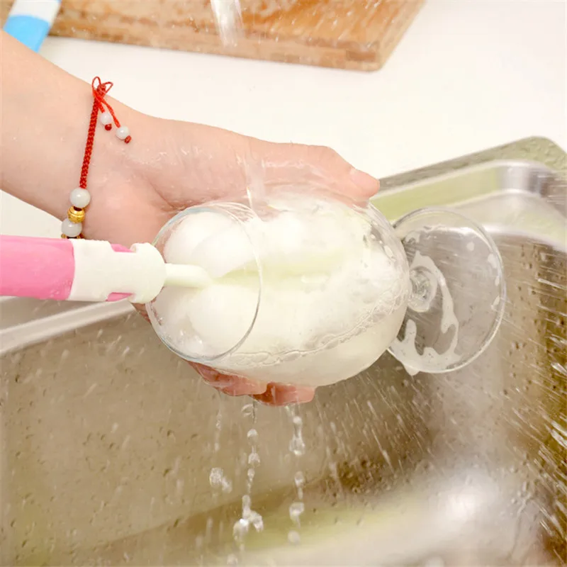 

Water Bottle Thermos Cleaning Tools Long Handle Sponge Brushes Non-toxic Detachable Cleaning Brush Milk Glass Bottle Washing