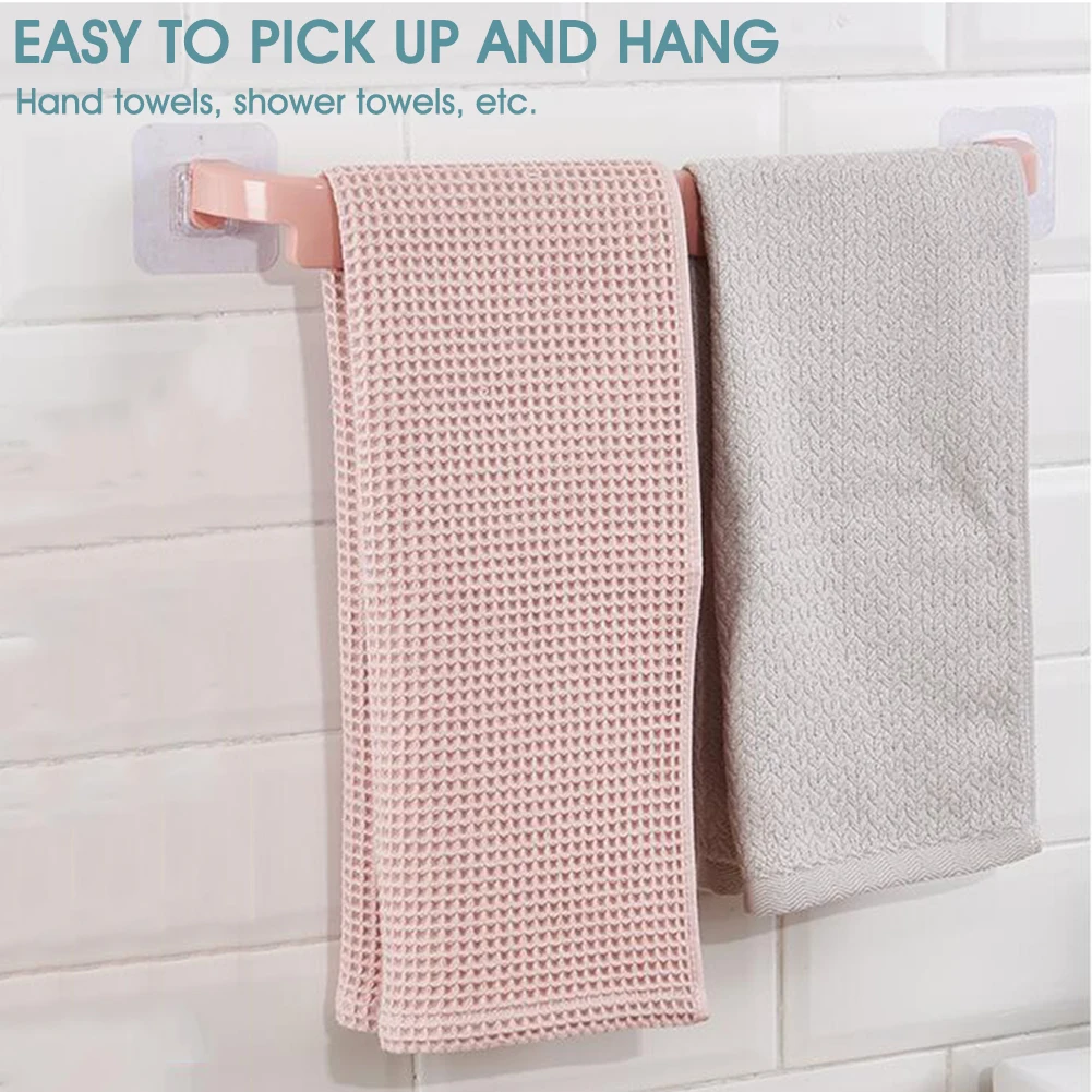 

17.5" Towel Holder Bath Waterproof Plastic Towel Rack Wall Mounted Towel Holder For Bath Kitchen Storage Supplies Gadgets Tools