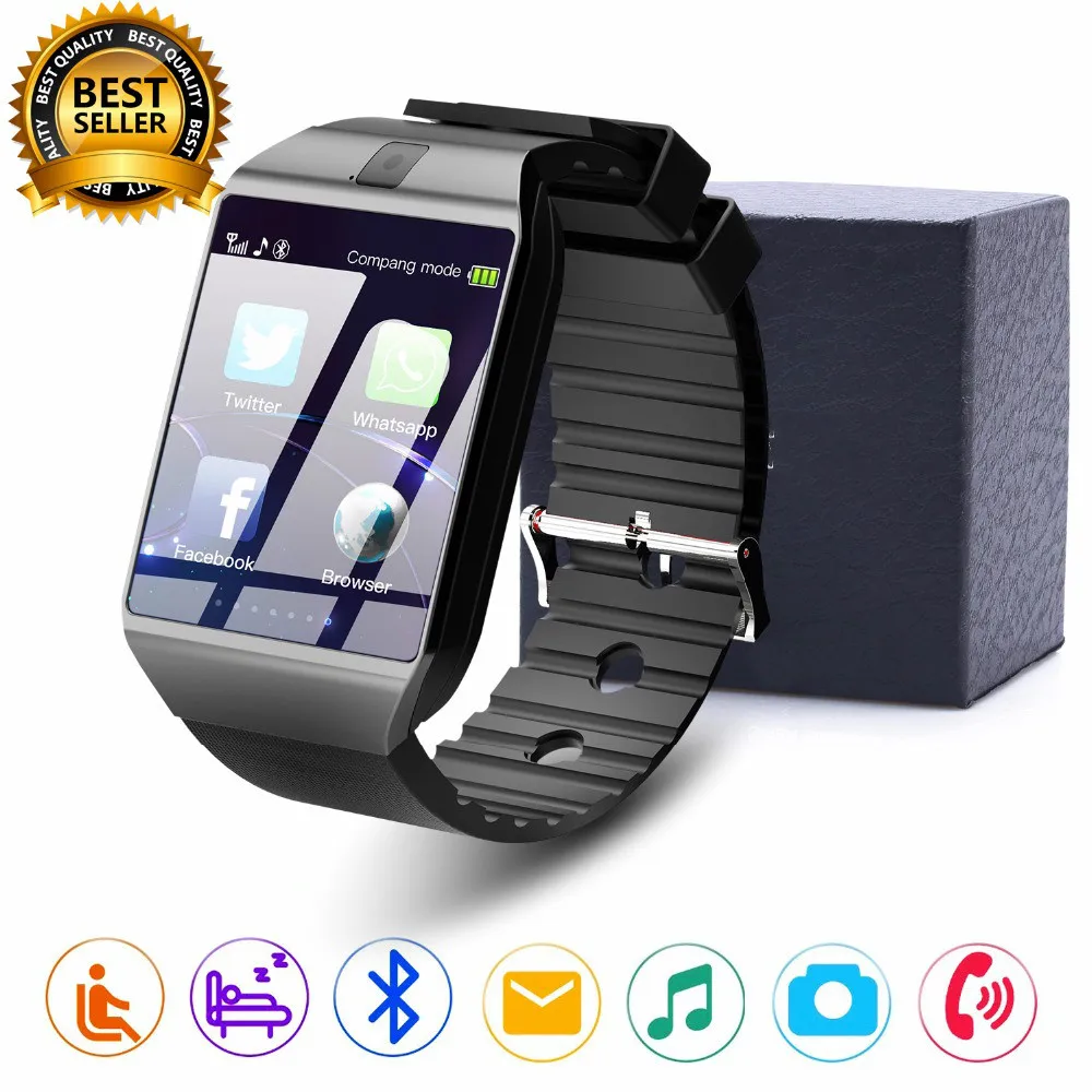 Top Bluetooth Call Smart Watches for men DZ09 Relojes Smartwatch Relogios TF SIM Camera For IOS iPhone Android Phone + 8GB Card | Наручные