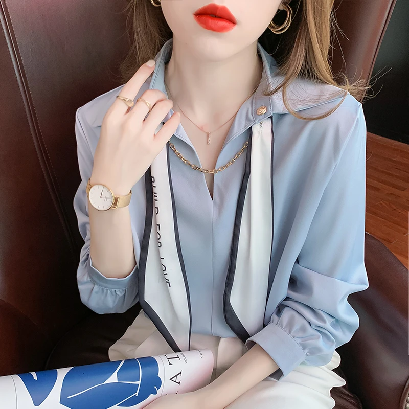 

Рубашка COIGARSAM женские Топы Осень 2021 женские рубашки во французском стиле с длинным рукавом