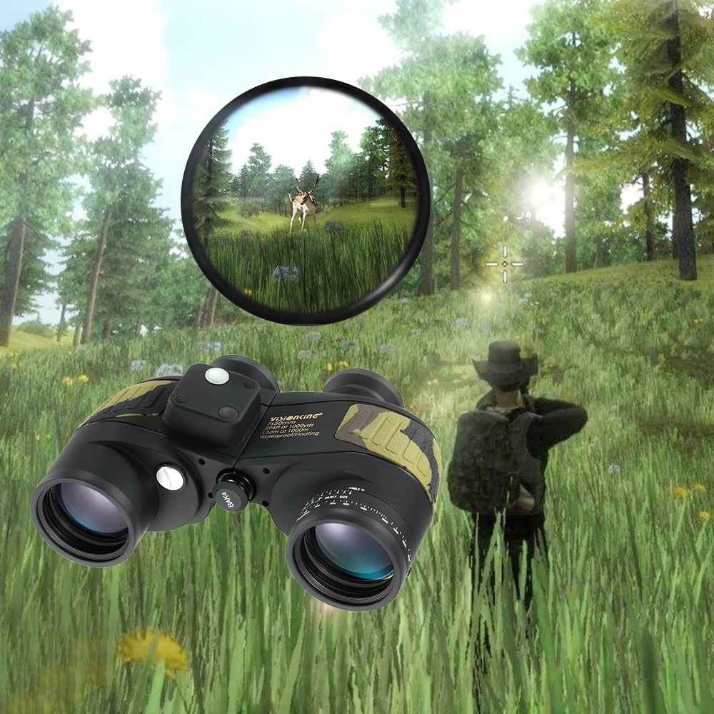 Visionking 7x50 высокомощный водонепроницаемый противотуманный морской бинокль внутренний дальномер Компас для навигации гребля рыбалки