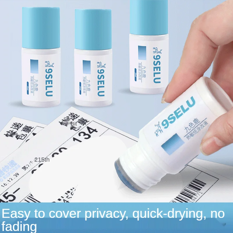 

Durable Thermal Paper Correction Fluid ID Information Privacy Protection Leak-proof Clear Fluid Courier Code Invoice Eliminator