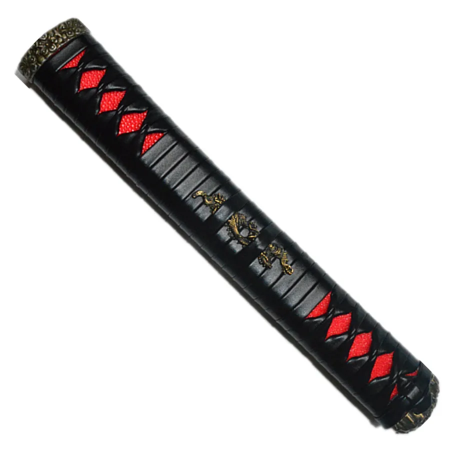 Высококачественная ручка Tsuka Fitting Black натуральная кожа Ito Red натуральный Rayskin сплав