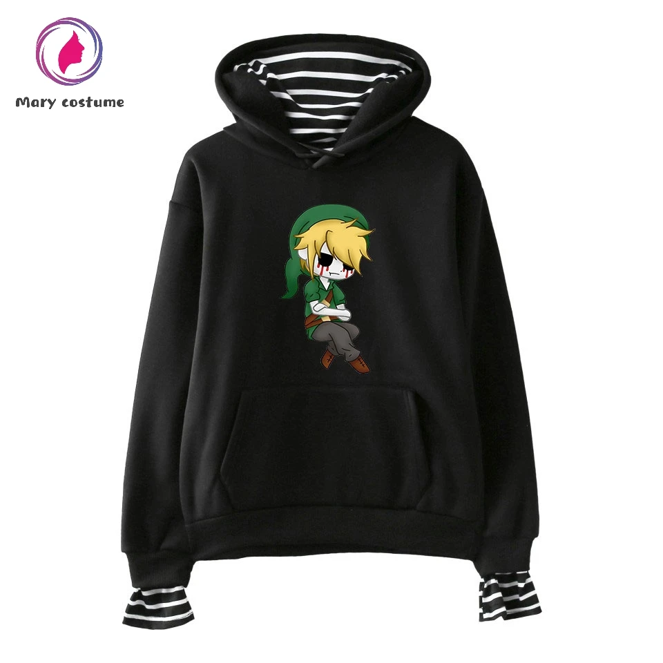 Толстовка в страшном стиле с имитацией двух хлопковых капюшонов Мужская модная