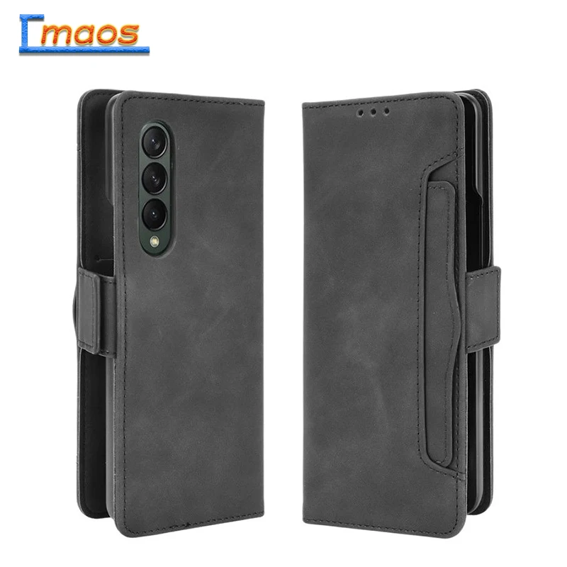 

Wallet PU Case for Samsung Galaxy Z Fold3 5G Cover Vintage Leather Wallet Case Card Slot Shockproof Case For Galaxy Z Fold 3