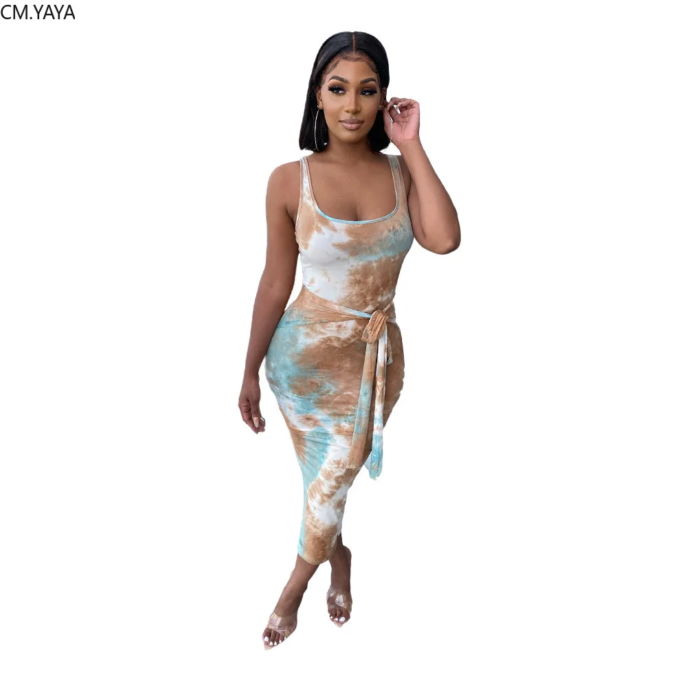 Женское платье-карандаш без рукавов CM.YAYA облегающее платье средней длины с