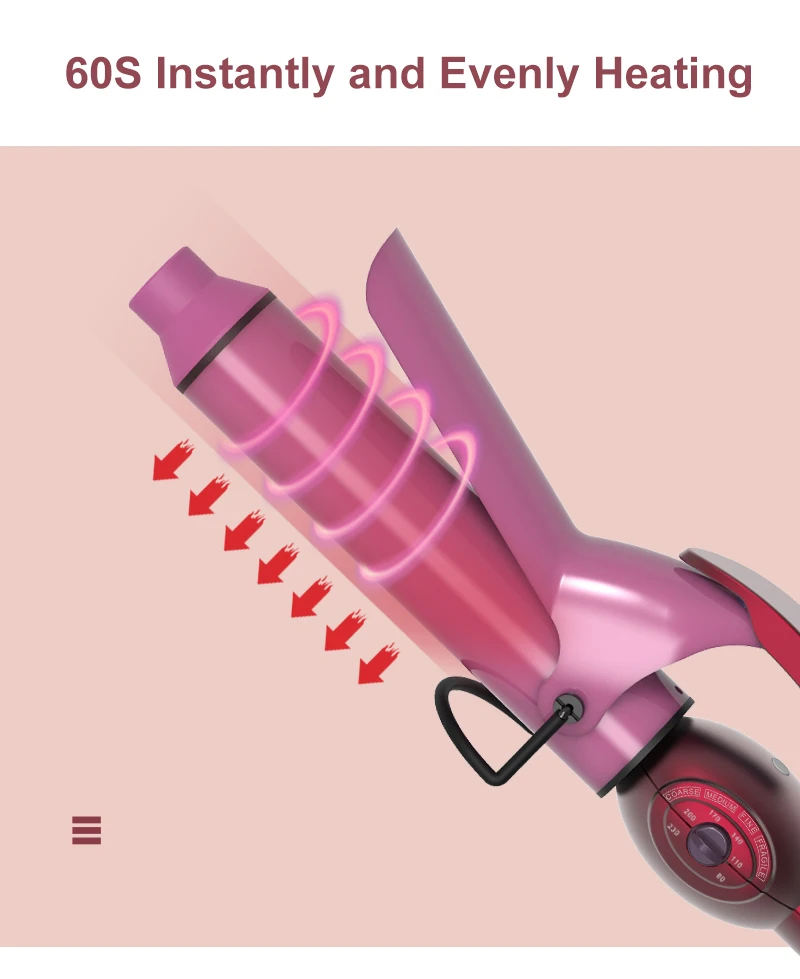 Modelador de Cabelo Temperatura do Cabelo Anlan Manual Aquecimento Rápido Nível 6 Vacilar Curling Ferro Moda Ferramentas Estilo Ptc 60s 4 Curling Irons