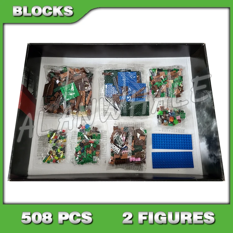 

508pcs My World The Witch Hut Water Trees Vines Lily Pads Swamp Area 10622 Model Building Block Toys Compatible With Bricks